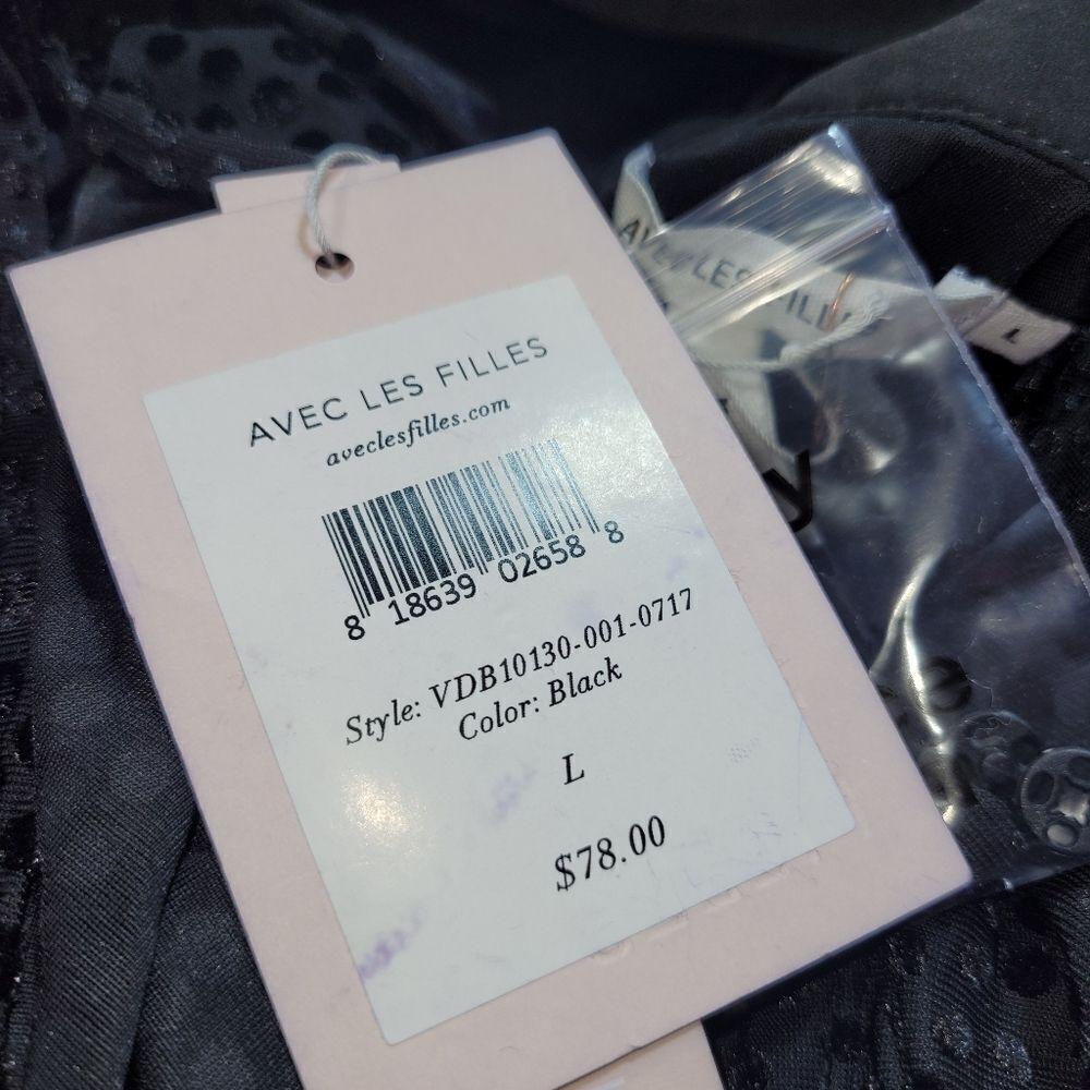 NWT Avec Les Filles Velvet Dot-Print Burnout Bodysuit - Picture 5 of 5